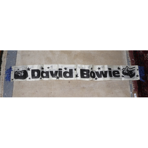 223 - Pop memorabilia.  An original 1970's David Bowie satin scarf, 118cms long.