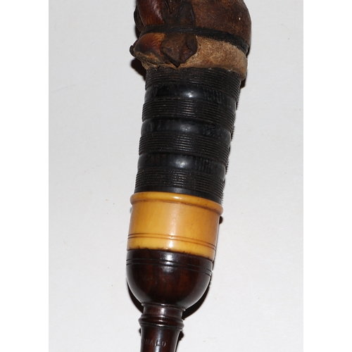 866 - A set of late 19th / early 20th century ivory and turned hardwood Scottish Highland bagpipes, with l... 