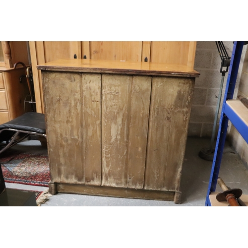 2003 - A late 19th century ash chest with two short and three graduated long drawers with Gothic brass hand... 