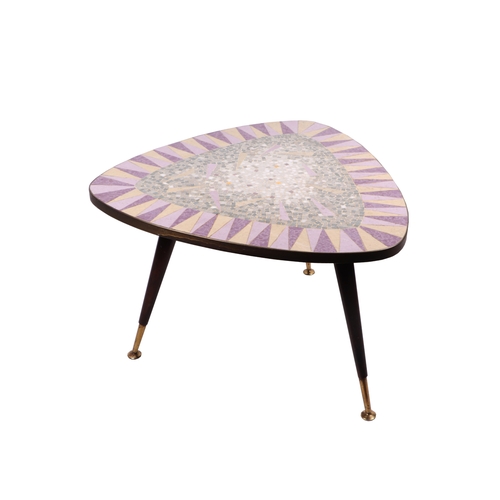 2021 - A mid century tripod mosaic coffee table designed in the 1950's / 60's probably by Berthold Müller-O... 