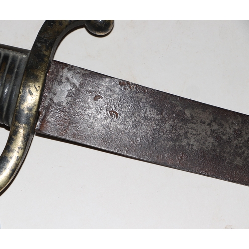 1444 - A French Napoleonic period circa 1806 Briquet infantry sword. Having a single edged slightly curved ... 