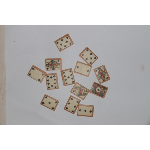 249 - Two set of antique miniature playing cards; together with a Bryce's miniature English dictionary in ... 