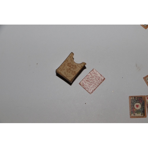 249 - Two set of antique miniature playing cards; together with a Bryce's miniature English dictionary in ... 