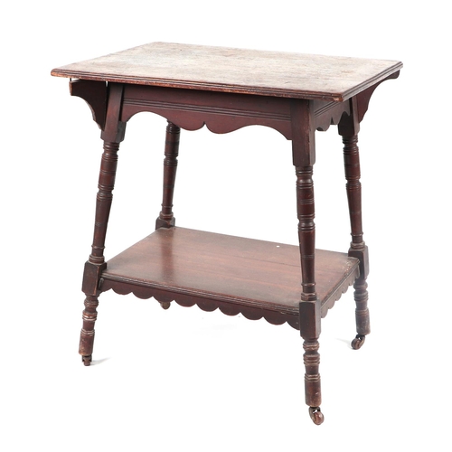 1018 - In the manner of Charles Eastlake (1836-1906) an Arts & Crafts occasional table, the rectangular top... 