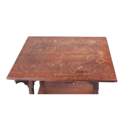 1018 - In the manner of Charles Eastlake (1836-1906) an Arts & Crafts occasional table, the rectangular top... 