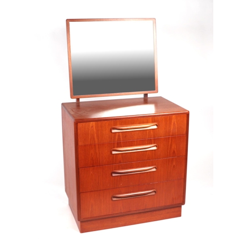 1042 - A G-Plan Fresco teak tallboy chest of six drawers, 53cms wide; together with a matching dressing che... 