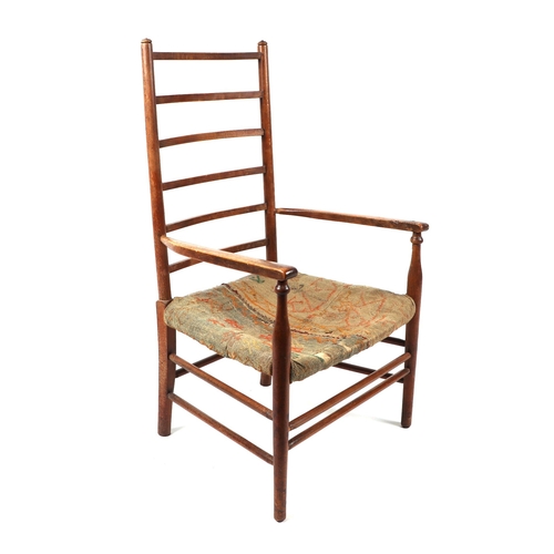 1081 - An Arts & Crafts ladderback low chair.