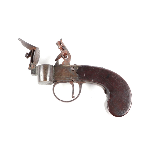 128 - An 18th century flintlock tinder lighter, 13cms long overall.