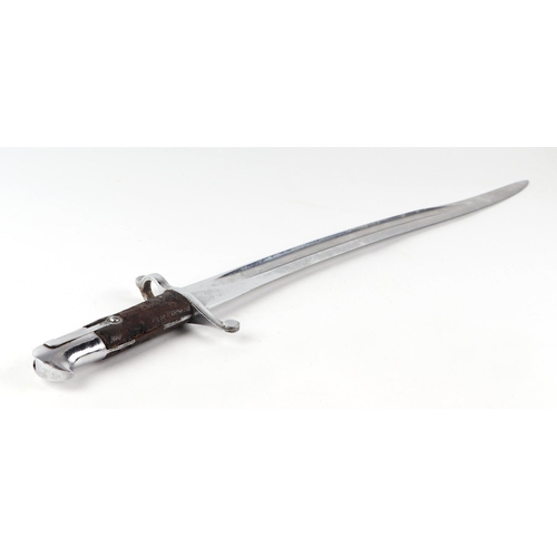 131 - A 19th century Whitworth type sword bayonet with 58cm twin fuller blade; together with a spike bayon... 