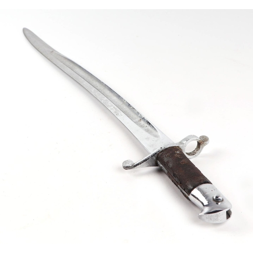 131 - A 19th century Whitworth type sword bayonet with 58cm twin fuller blade; together with a spike bayon... 