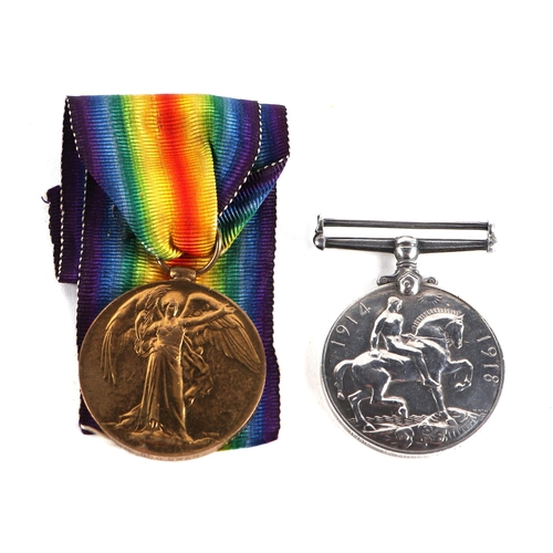 148 - A WWI  War & Victory pair of medals awarded to '26114.  PTE. H. GOODMAN. WILTS. R.'; together with a... 