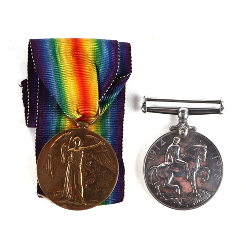 148 - A WWI  War & Victory pair of medals awarded to '26114.  PTE. H. GOODMAN. WILTS. R.'; together with a... 