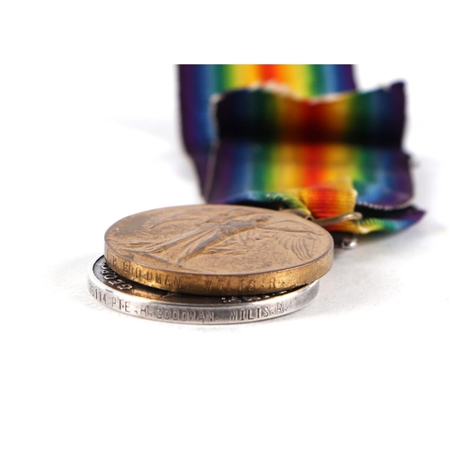 148 - A WWI  War & Victory pair of medals awarded to '26114.  PTE. H. GOODMAN. WILTS. R.'; together with a... 