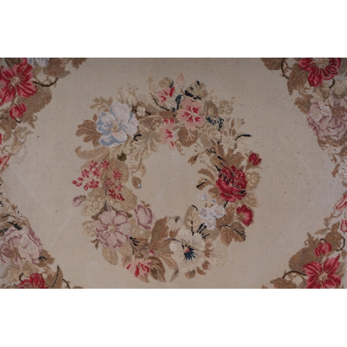 157 - An Aubusson style floral tapestry panel, 63 by 65cms, framed.