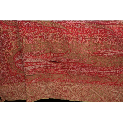 177 - Three Kashmir Paisley throws, the largest approx 314 by 147cms; together with a linen throw; a flora... 