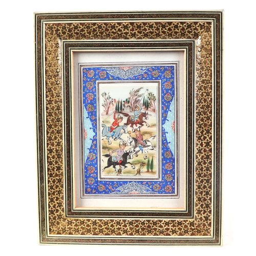 178 - Three Sadeli micromosaic picture frames, the largest 30 by 70cms (3).