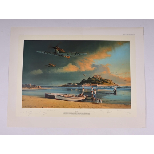 207 - After Robert Taylor - Valor In The Pacific - limited edition print numbered 87/1250, signed by the a... 