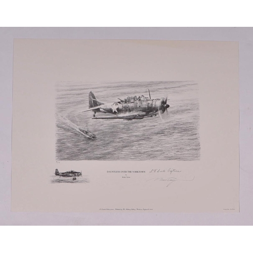 224 - After Robert Taylor, five limited edition prints -  Dauntless Over The Yorktown, numbered 2/75; and ... 