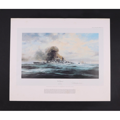 229 - After Robert Taylor - HMS Belfast - limited edition print, signed by Freddie Parham in pencil to the... 