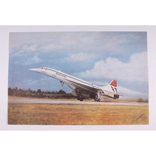 237 - Concord interest:  Assorted ephemera relating to Concorde including magazine articles, coloured prin... 