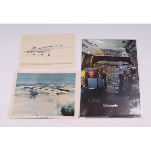 237 - Concord interest:  Assorted ephemera relating to Concorde including magazine articles, coloured prin... 