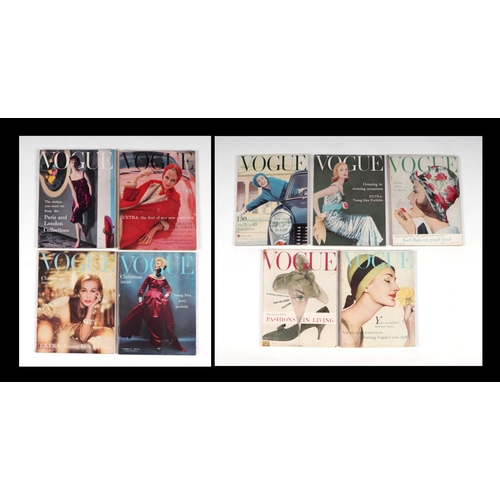 29 - Original Vogue magazines 1957 - three issues, 9, 11 and 12; 1958 issues 3, 4, 5, 11, 12 and 13 (9).