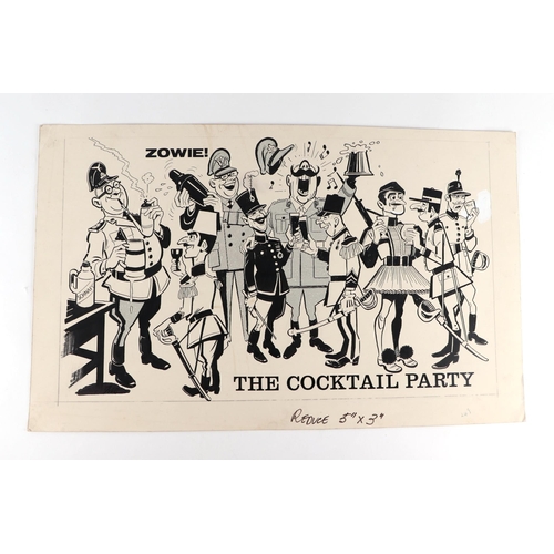 304 - John Jukes (1900-1972) cartoonist - Grand Circus- gouache, signed, 63 by 47cms; together with five s... 