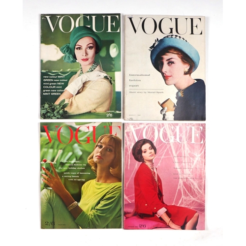 32 - Original Vogue magazines 1961 - issues 2, 4, 9, 10, 12, 14, 15, and 16 (8).