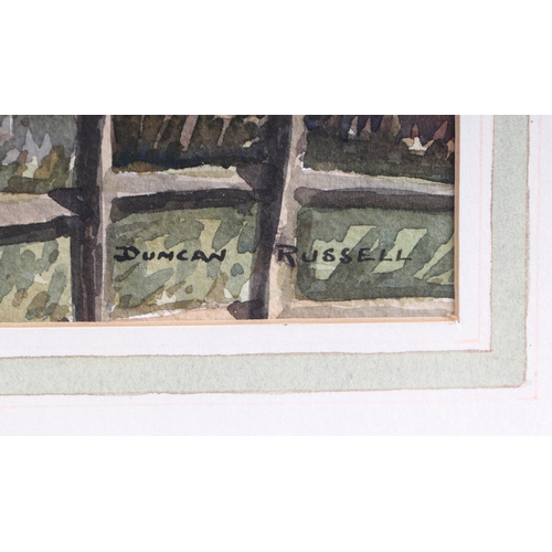 354 - Duncan Russell (modern British) - Somerden Farm - signed lower right, watercolour, framed & glazed, ... 