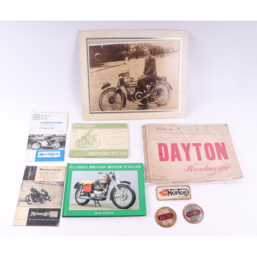 45 - A quantity of assorted motorcycling related ephemera and items to include Vanderveen (Bart H) Motorc... 