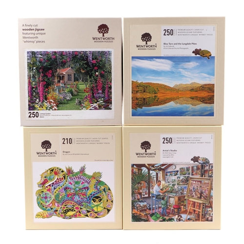 472 - Four Wentworth wooden jigsaw puzzles - Dragon, Blea Tarn and the Langdale Pikes, Artist Studio and C... 