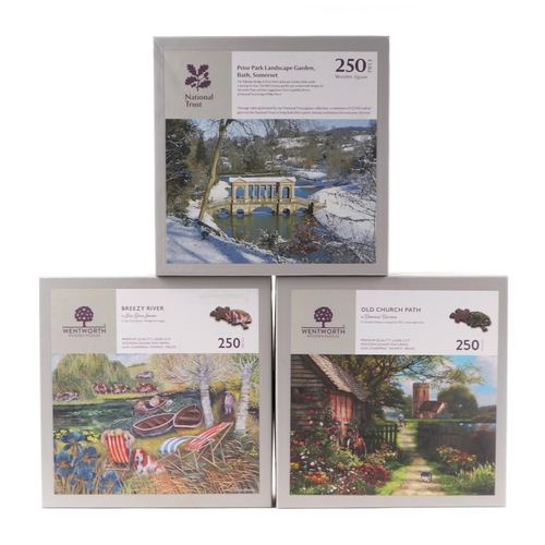 473 - Six Wentworth wooden 250pc jigsaw puzzles - Cally Gardens, Prior Park Landscape Garden, Bath, Old Ch... 