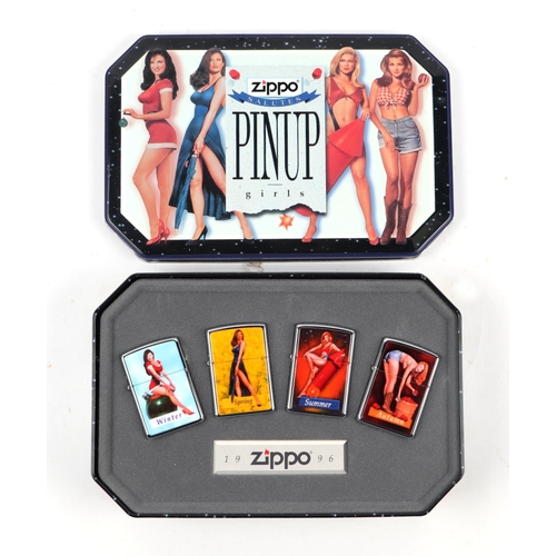 560 - A Zippo Pin-Up Girls, the Four Seasons limited edition set, cased and unused.