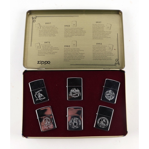 562 - A Zippo Anniversary Series 1932-1992 Collector's Edition six lighter box set.