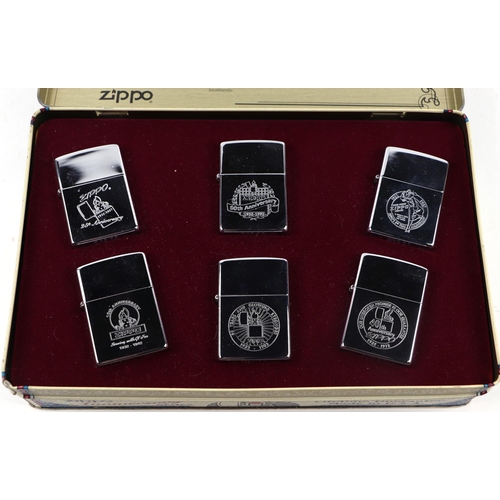 562 - A Zippo Anniversary Series 1932-1992 Collector's Edition six lighter box set.