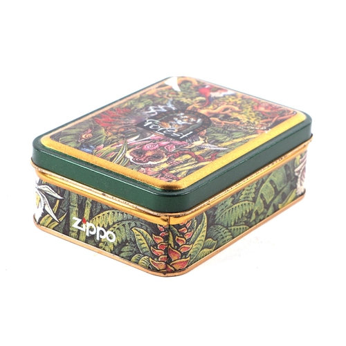 563 - A 1995 Zippo Limited Edition Mysteries of the Forest Jaguar and Cub at Turtle Falls petrol cigarette... 