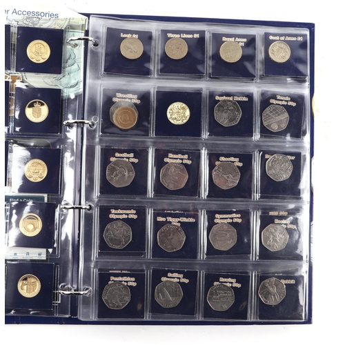 636 - A Change Checker album containing twenty four £1 coins, sixty eight 50p coins and thirty £2 coins; t... 