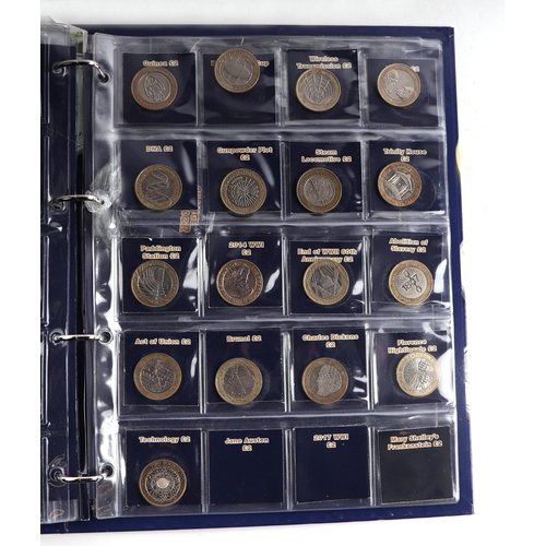 636 - A Change Checker album containing twenty four £1 coins, sixty eight 50p coins and thirty £2 coins; t... 