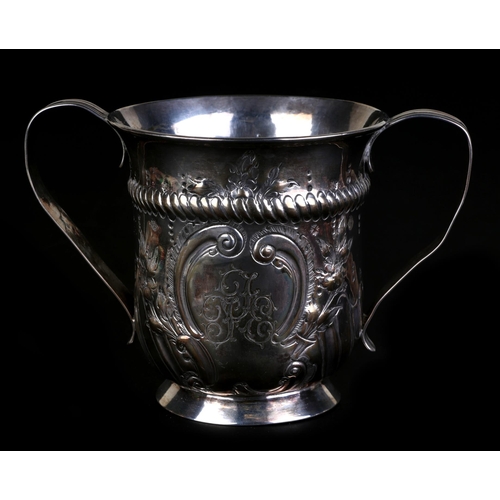 680 - A George III silver loving cup, initialled 'J K E', London, 1773, and maker's mark possibly for John... 