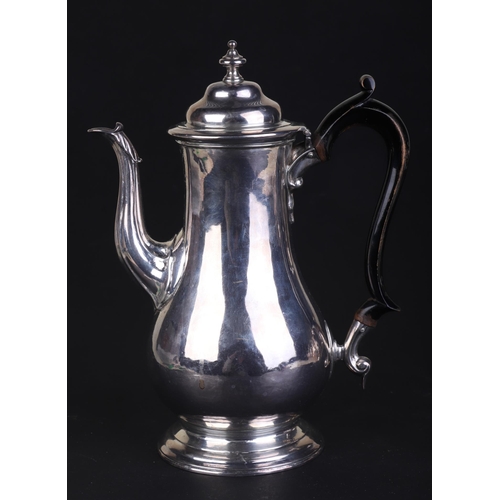 681 - A George II baluster coffee pot, initialled 'WMN', London 1747 and maker's mark for Thomas Whipham, ... 