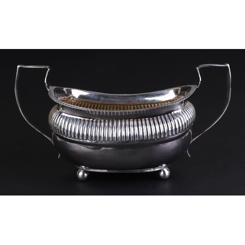 683 - A George III silver sugar bowl, London 1813, 21cms wide, 287g.