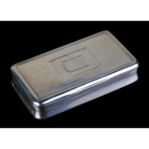 692 - A George III silver snuff box, London 1813 and maker's mark for Edward Witham, 7.5cms wide, 69g.