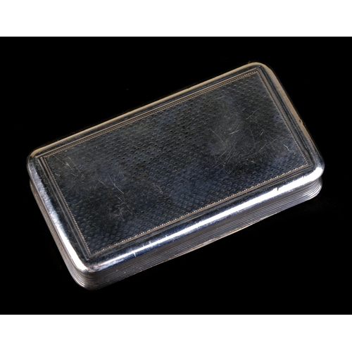 692 - A George III silver snuff box, London 1813 and maker's mark for Edward Witham, 7.5cms wide, 69g.