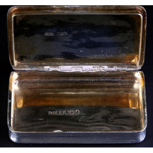 692 - A George III silver snuff box, London 1813 and maker's mark for Edward Witham, 7.5cms wide, 69g.