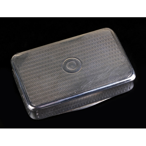 693 - A George III silver snuff box, London 1813 and maker's mark for Joseph Ash, 6.9cms long, 64g.