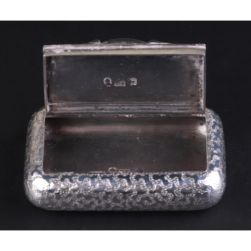 694 - A George IV silver snuff box, Birmingham 1826 and maker's mark for Thomas Shaw, 7cms wide, 51g.