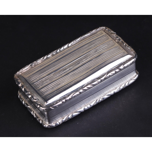 695 - A George IV silver snuff box, Birmingham 1822, 6.5cms wide, 73g.