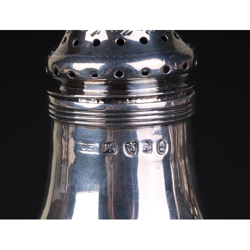 702 - A George III silver baluster form pepper on square base, London 1796 and maker's mark for Charles Fo... 