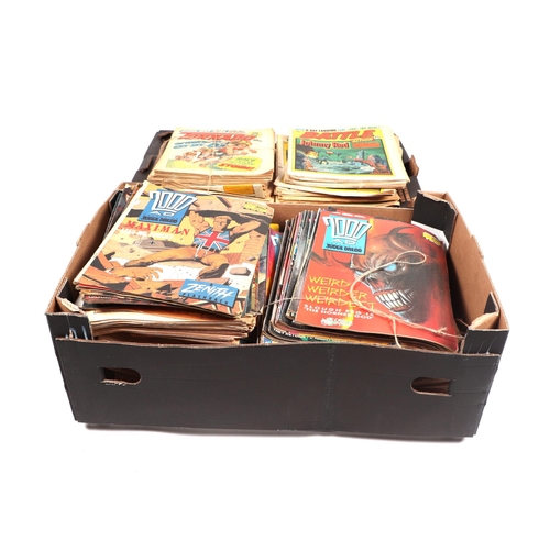 74 - A large quantity of vintage comics to include 2000AD; Battle and Valiant and Lion.