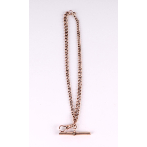 789 - A 9ct gold Albert watch chain, 20g, 30cms long.